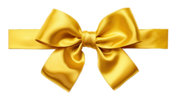 AI generated Gold Gift Golden Ribbon Present Bow transparent background png