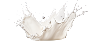 AI generated White milk splash isolated on transparent background png