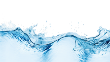 AI generated water waves with air bubbles and sunbeams on transparent background. png