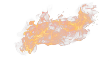 AI generated Translucent fire flames and sparks on transparent background. png