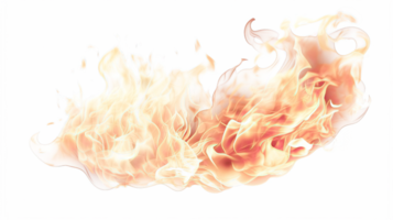AI generated Translucent fire flames and sparks on transparent background. png