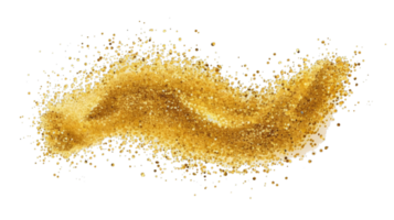 AI generated Gold Glitter Texture On transparent. Amber Particles Color. Celebratory Background. png