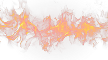 AI generated long fire flame with horizontal repeat on transparent background. png