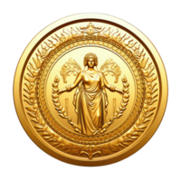 AI generated Gold Roman aureus coin on transparent background png