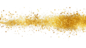 AI generated Gold Glitter Texture On transparent. Amber Particles Color. Celebratory Background. png