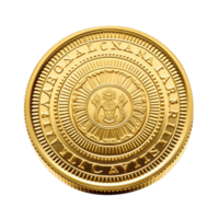 AI generated Antique gold coin isolated on transparent background png