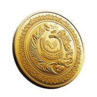 AI generated Old coin on transparent background png