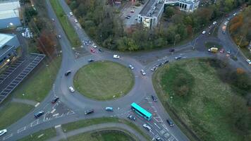 High Angle Footage of Road and Traffic at Houghton Regis Town of England UK. November 17th, 2023 video