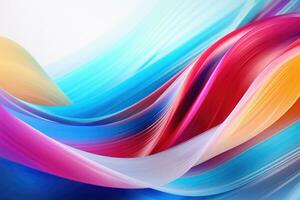 AI generated abstract background with smooth lines in blue, red and yellow colors, Abstract background featuring colorful twisted shapes in motion, AI Generated photo