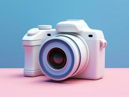 AI generated a digital camera sitting on a blue background photo