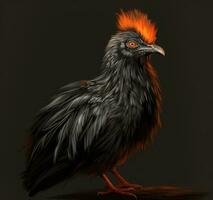 AI generated a drawing based on a hen of the night bird photo