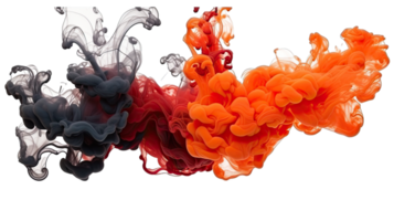 AI generated Colorful different aqua ink flowing in abstract motion on a transparent background png