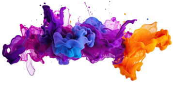 AI generated A colorful explosion ink transparent  background png