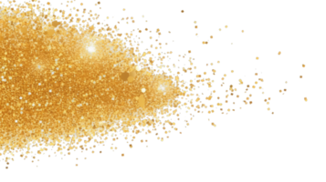 AI generated Gold Glitter Texture On transparent. Amber Particles Color. Celebratory Background. png