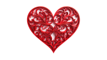ai généré gros rouge cœur isolé sur transparent Contexte. réaliste romantique élément. pour mariage, anniversaire, anniversaire, la Saint-Valentin jour, png