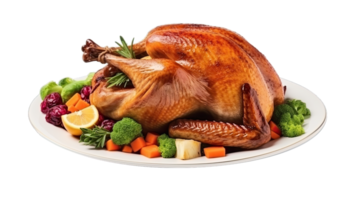 AI generated Thanksgiving turkey on transparent background png