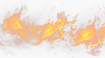 AI generated long fire flame with horizontal repeat on transparent background. png