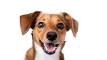 AI generated Cute dog face against a transparent background png