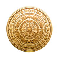 AI generated Antique gold coin isolated on transparent background png