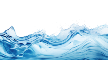 AI generated water waves with air bubbles and sunbeams on transparent background. png