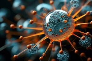 ai generado coronavirus bacteria modelo para el tratamiento de cáncer foto