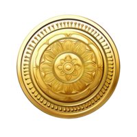 AI generated Antique gold coin isolated on transparent background png