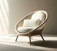 AI generated lounge chair on white photo