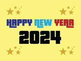 contento nuevo año 2024 letra logo vector modelo