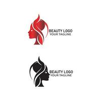 Silhouette woman logo head face logo isolated use for beauty salon spa cosmetic design vector