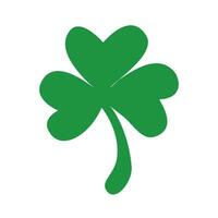 Vector flat style illustration of St. Patrick s day. Green lucky clover three leaf