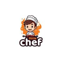 chef logo on white background. Vector illustration for tshirt, website, print, clip art and poster
