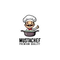 chef logo on white background. Vector illustration for tshirt, website, print, clip art and poster