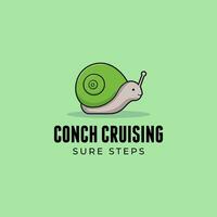 snail logo on green background. Vector illustration for tshirt, website, print, clip art and poster