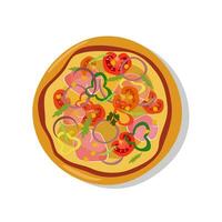Delicious pizza fast food vector