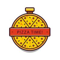 Pizza vector logo Pizza time