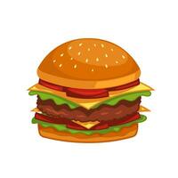 ilustración de hamburguesa de comida rápida vector