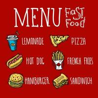 Fast food menu vector