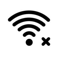 Black Wireless No Internet Connection Signal Icon. vector