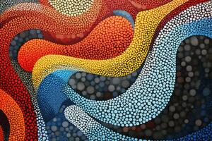 AI generated abstract background with multicolored mosaic pattern. 3d rendering, An abstract form captured in a pointillism style, AI Generated photo
