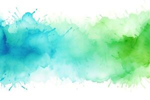 AI generated Abstract watercolor background. Colorful vector background for your design, Background with blue and green watercolor paint splashes or blotches with fringe bleed wash, AI Generated photo