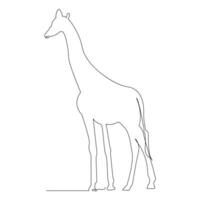 Giraffe one line continuous outline vector art drawing and simple minimalist design