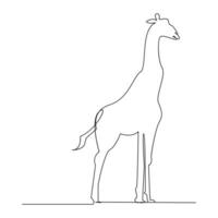 Giraffe one line continuous outline vector art drawing and simple minimalist design