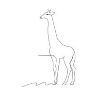 Giraffe one line continuous outline vector art drawing and simple minimalist design