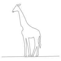 Giraffe one line continuous outline vector art drawing and simple minimalist design