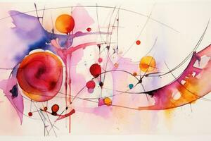 AI generated Abstract watercolor background with multicolored spots and stains on white paper, Abstract watercolor drawing on paper with bright colors, AI Generated photo