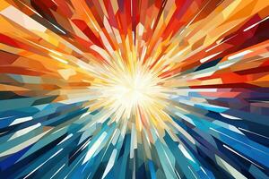 AI generated Abstract background with colorful rays. Vector Illustration. EPS 10, Abstract geometric background with a design resembling an explosion of power, AI Generated photo