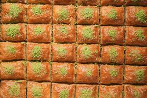 turkish dessert baklava selling at shop photo