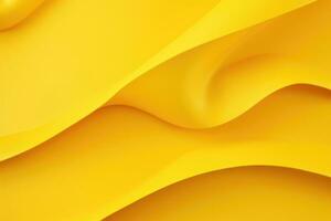 AI generated Yellow abstract background with smooth lines. 3d rendering, 3d illustration, Abstract folded paper effect with a bright colorful yellow background, AI Generated photo