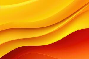 AI generated Abstract orange and yellow background with wavy lines. Vector illustration, Abstract folded paper effect with a bright colorful yellow background, AI Generated photo