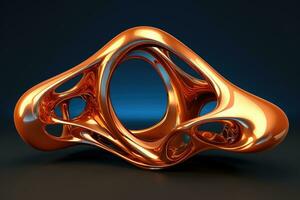 AI generated Abstract metal background. 3d rendering,  3d illustration, 3D render of an abstract detailed shape, AI Generated photo